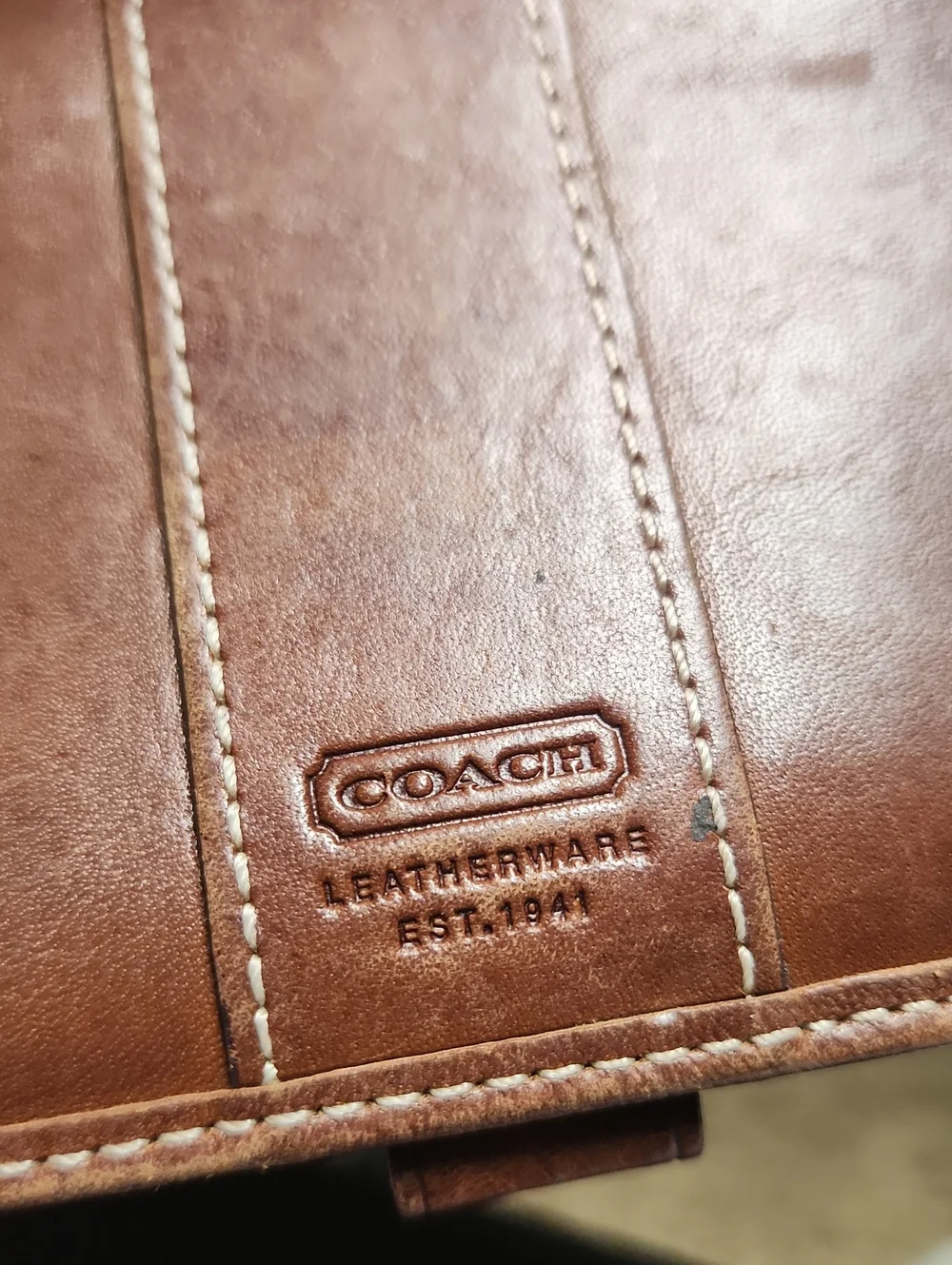 VTG Coach Brown Leather Long Checkbook Holder